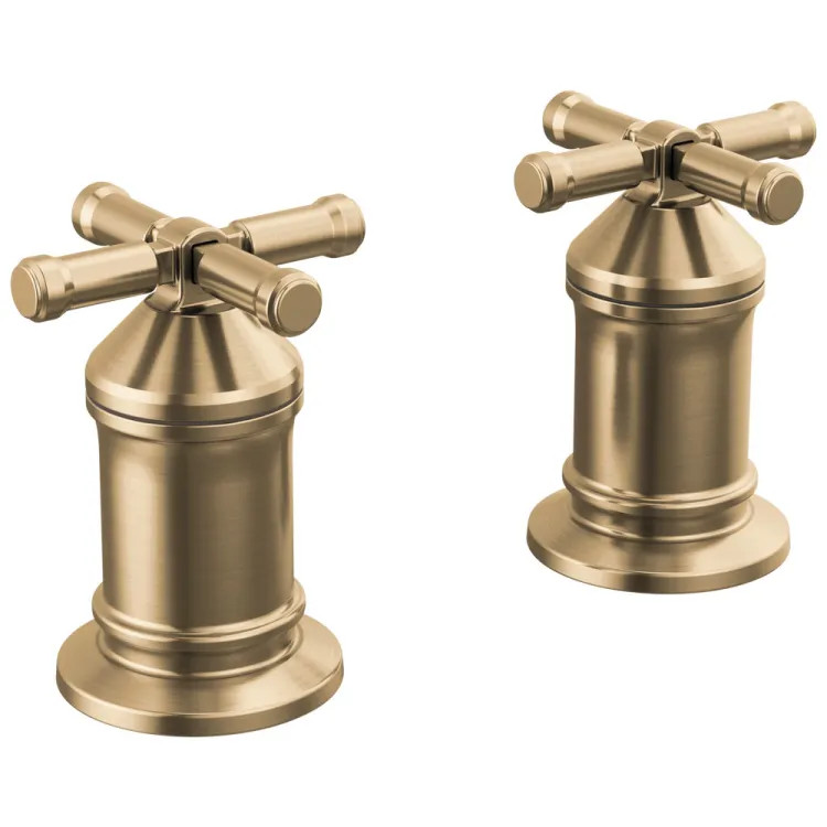 Delta Broderick 4-1/8" Two Handle Roman Tub, Cross Handle Kit, ADA, Lumicoat Champagne Bronze - H599CZ-PR