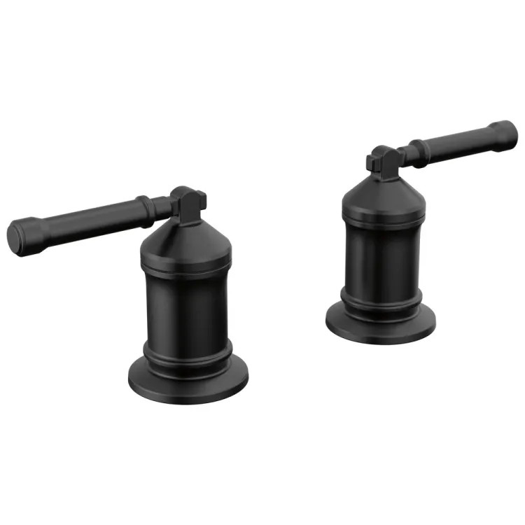 Delta Broderick 4-13-16" Two Handle Roman Tub, Lever Handle Kit, ADA, Matte Black - H596BL