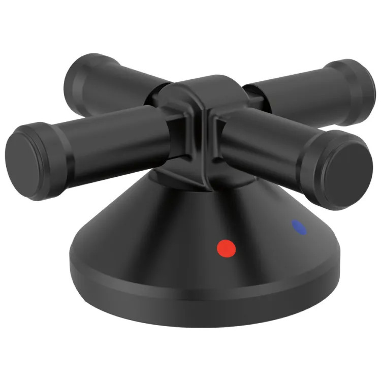 Delta Broderick Cross Handle Kit for the 3-Hole Roman Tub with a Hand Shower, ADA, Matte Black - H575BL