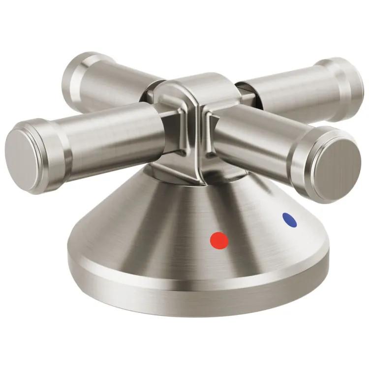 Delta Broderick Cross Handle Kit for the 3-Hole Roman Tub with a Hand Shower, ADA, Lumicoat Stainless - H575SS-PR