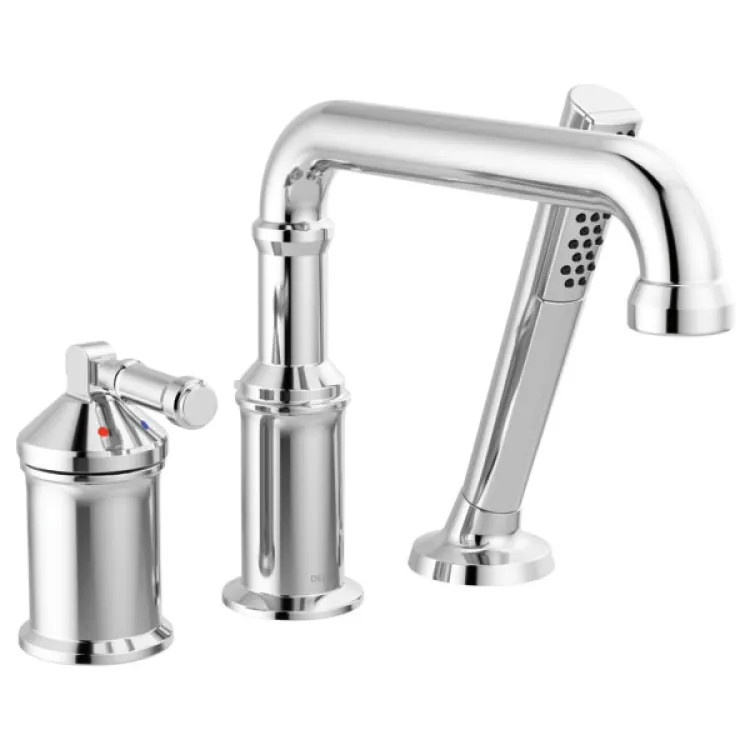 Delta Broderick Three Hole Roman Tub Trim with Hand Shower, ADA, 1.75 GPM, Lumicoat Chrome (Less Handles) - T3784-PR-LHP