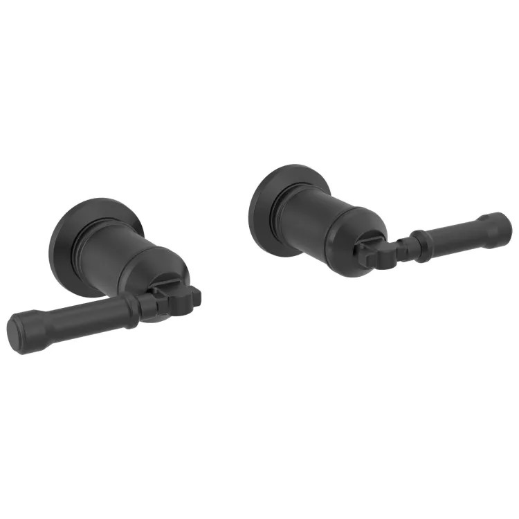 Delta Broderick Lever Handles for T3584LF-BLLHP-WL Two Handle Wall Mount Bathroom Faucet Trim, Matte Black - H585BL