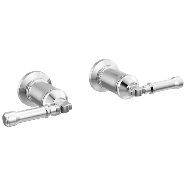 Delta Broderick Lever Handles for T3584LF-LHP-WL Two Handle Wall Mount Bathroom Faucet Trim, Lumicoat Chrome - H585-PR