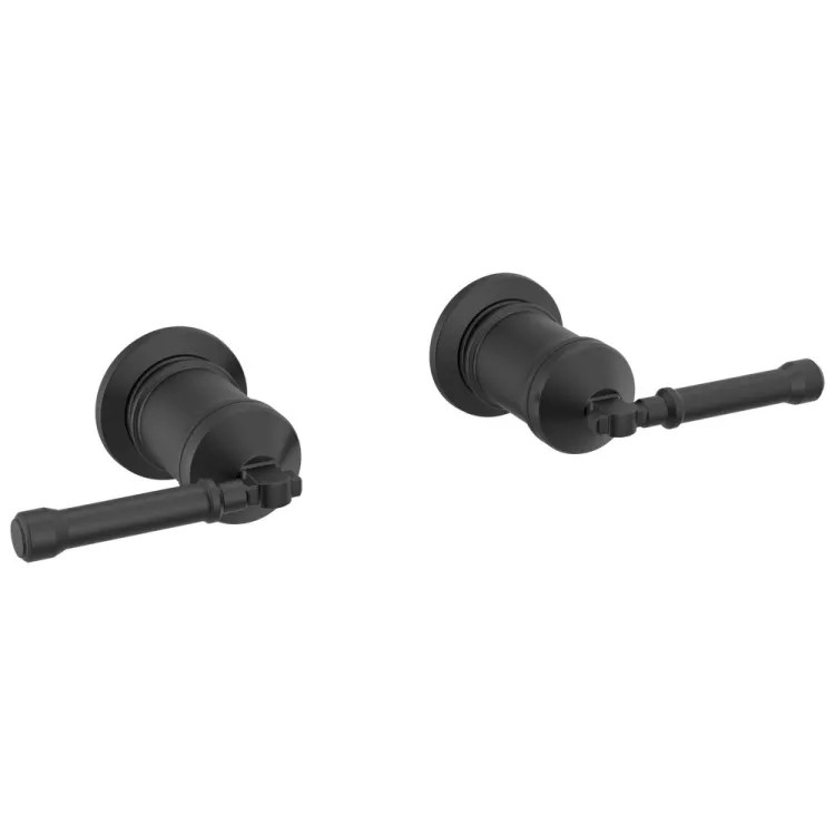 Delta Broderick Lever Handles for Broderick T5784 Wall Mount Tub Filler with Hand Shower, Matte Black - H583BL