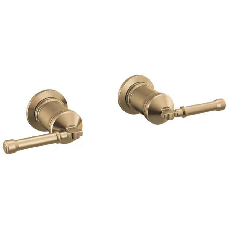 Delta Broderick Lever Handles for Broderick T5784 Wall Mount Tub Filler with Hand Shower, Lumicoat Champagne Bronze - H583CZ-PR