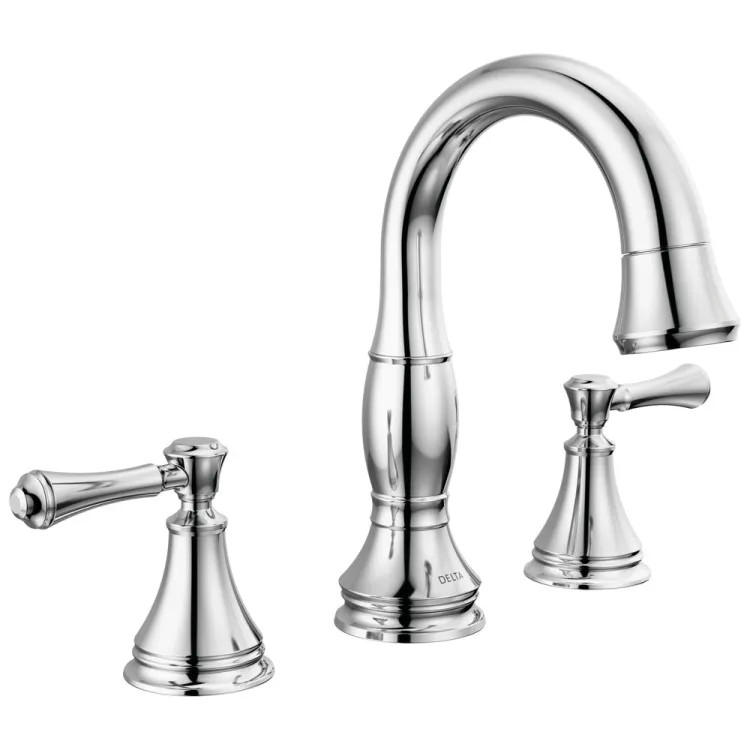 Delta Cassidy Two Handle Pull Down Widespread Bathroom Faucet, Diamond Seal, ADA, 1.2 GPM, Chrome - 3597-PD-DST