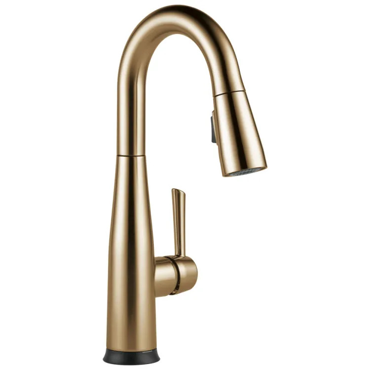 Delta Essa Single Handle Pull-Down Bar/Prep Faucet, Touch2O, Diamond Seal, MagnaTite, ADA, 1.8 GPM, Champagne Bronze - 9913T-CZ-DST