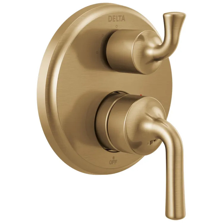 Delta Kayra Monitor 14 Series Valve Trim w/ 3-Function Diverter, Lever Handles, Champagne Bronze - T24833-CZ
