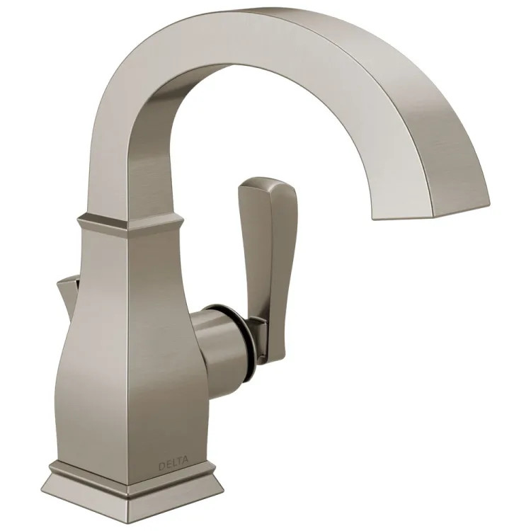 Delta Lakewood Bathroom Faucet, Single Handle, Deck Mount, ADA, 1.2 GPM, Spotshield Brushed Nickel - 15718LF-SP