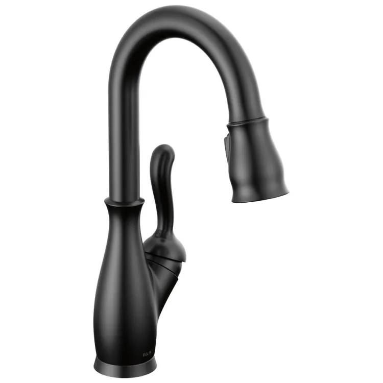 Delta Leland Pull-Down Bar/Prep Faucet, Single Handle, Diamond Seal, MagnaTite, ADA, 1.8 GPM, Matte Black - 9678-BL-DST