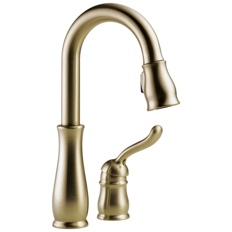 Delta Leland Pull-Down Bar / Prep Faucet, Single Handle, Deck Mount, Diamond Seal, MagnaTite, ADA, 1.8 GPM, Champagne Bronze - 9978-CZ-DST