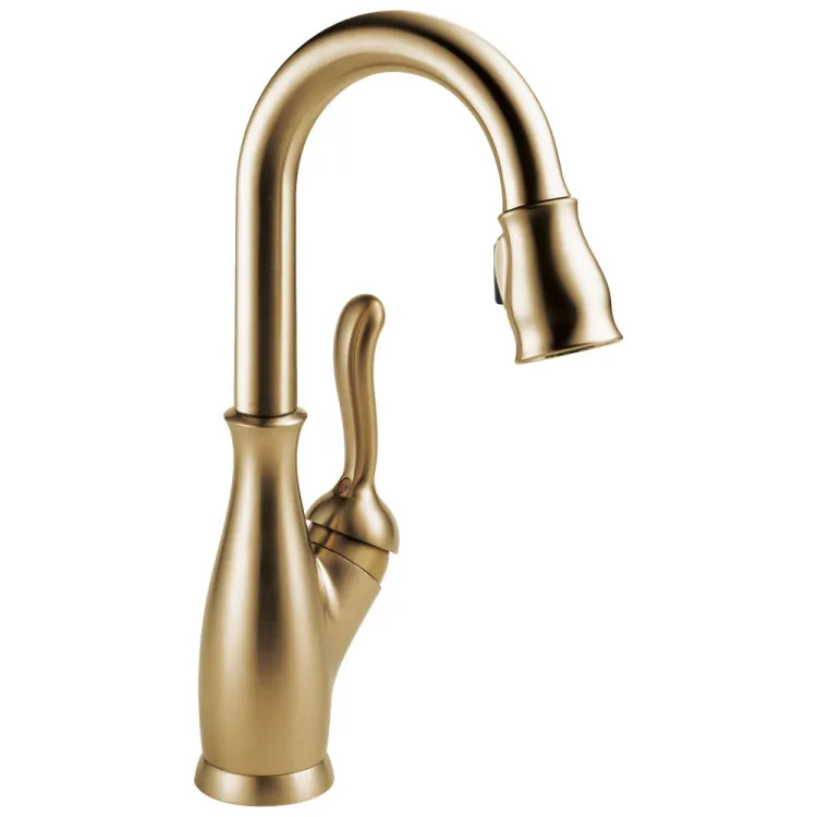 Delta Leland Pull-Down Bar/Prep Faucet, Single Handle, Diamond Seal, MagnaTite, ADA, 1.8 GPM, Champagne Bronze - 9678-CZ-DST