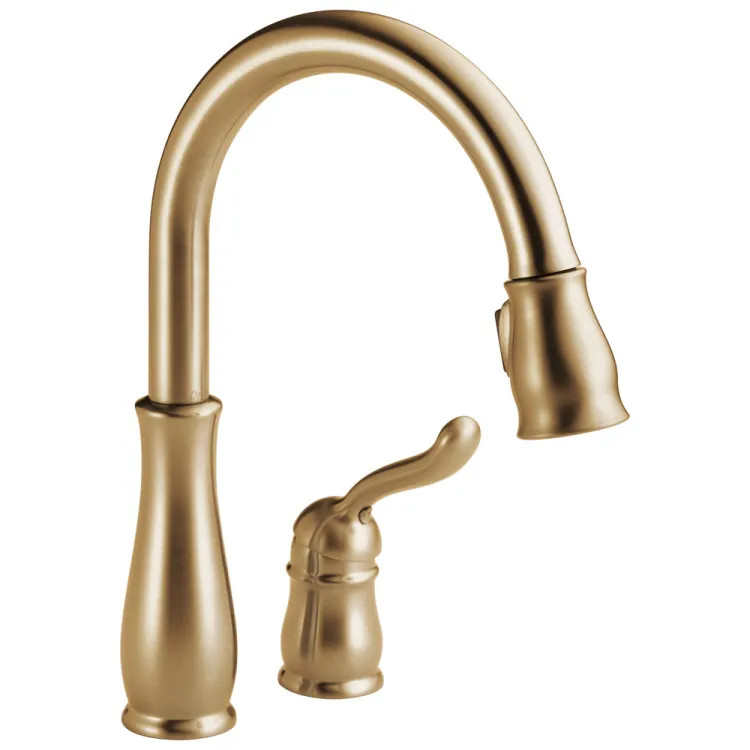 Delta Leland Pull-Down Kitchen Faucet, Single-Handle, 2 Hole, Touch-Clean, Diamond Seal, 1.8 GPM, Champagne Bronze - 978-CZ-DST