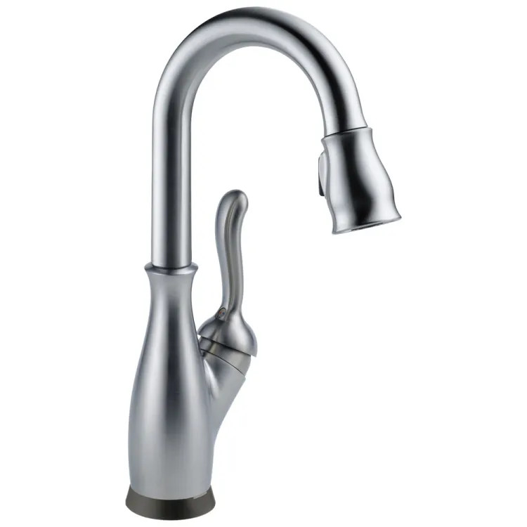 Delta Leland Touch2O Bar/Prep Faucet With Touchless Technology, Diamond Seal, MagnaTite, ADA, 1.8 GPM, Arctic Stainless - 9678TL-AR-DST