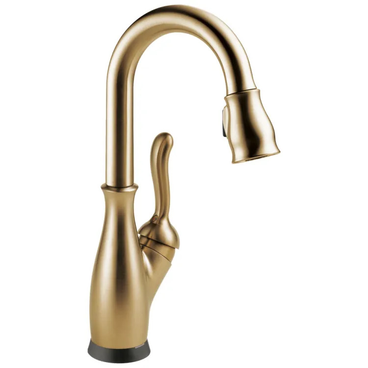 Delta Leland Touch2O Bar/Prep Faucet With Touchless Technology, Diamond Seal, MagnaTite, ADA, 1.8 GPM, Champagne Bronze - 9678TL-CZ-DST