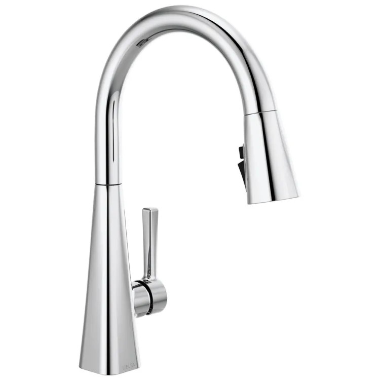 Delta Lenta Pull Down Kitchen Faucet, Single Handle, ShieldSpray, Diamond Seal, MagnaTite, ADA, 1.8 GPM, Chrome - 19802Z-DST