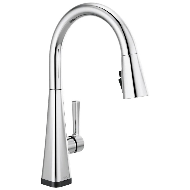 Delta Lenta Pull Down Kitchen Faucet With Touch2O, Single Handle, ShieldSpray, Diamond Seal, MagnaTite, ADA, 1.8 GPM, Chrome - 19802TZ-DST