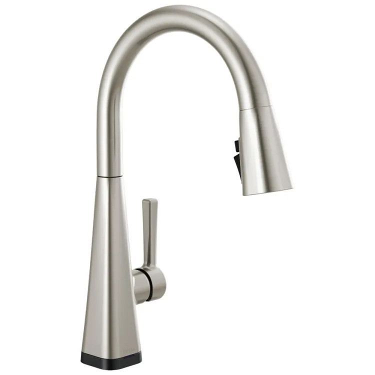 Delta Lenta Pull Down Kitchen Faucet With Touch2O, Single Handle, ShieldSpray, Diamond Seal, MagnaTite, ADA, 1.8 GPM, Spotshield Stainless - 19802TZ-SP-DST