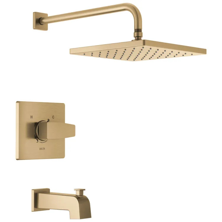 Delta Modern Monitor 14 Series Tub And Trim Shower, Touch-Clean, MultiChoice, ADA, 1.75 GPM, Champagne Bronze - T14468-CZ-PP