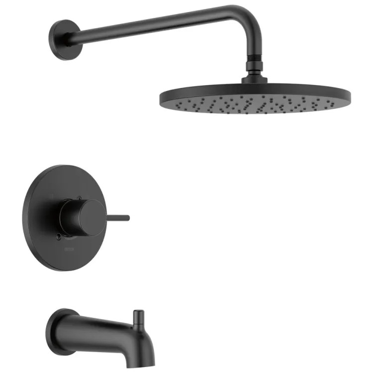 Delta Modern Monitor 14 Series Tub And Trim Shower, Touch-Clean, MultiChoice, ADA, 1.75 GPM, Matte Black - T14469-BL-PP
