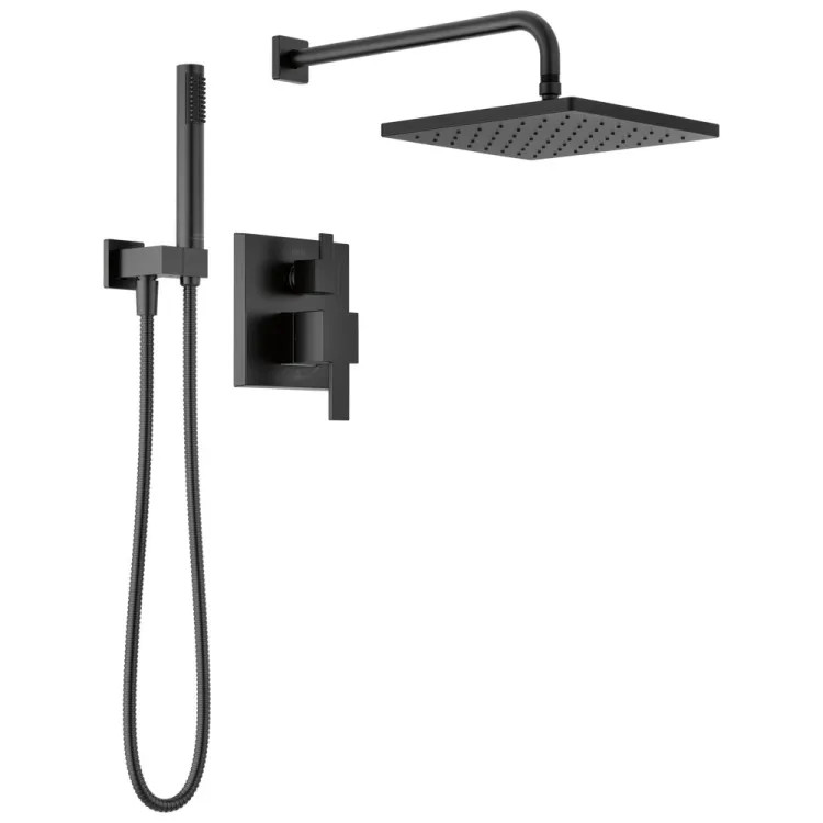 Delta Modern Monitor 14 Series Shower With Raincan, Hand Shower & Rough Valve, Touch-Clean, MultiChoice, ADA, 1.75 GPM, Matte Black - 342701-BL