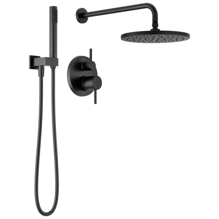 Delta Modern Monitor 14 Series Shower With Raincan, Hand Shower & Rough Valve, Touch-Clean, MultiChoice, ADA, 1.75 GPM, Matte Black - 342702-BL