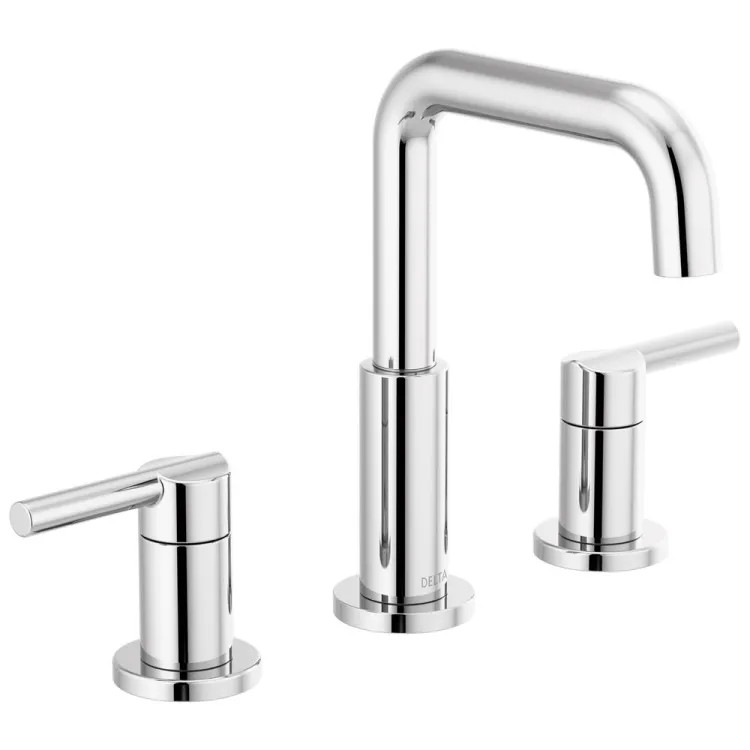 Delta Nicoli Widespread Bathroom Faucet, Two-Handle, Deck Mount, ADA-Compliant, 1.2 GPM, Chrome - 35849LF