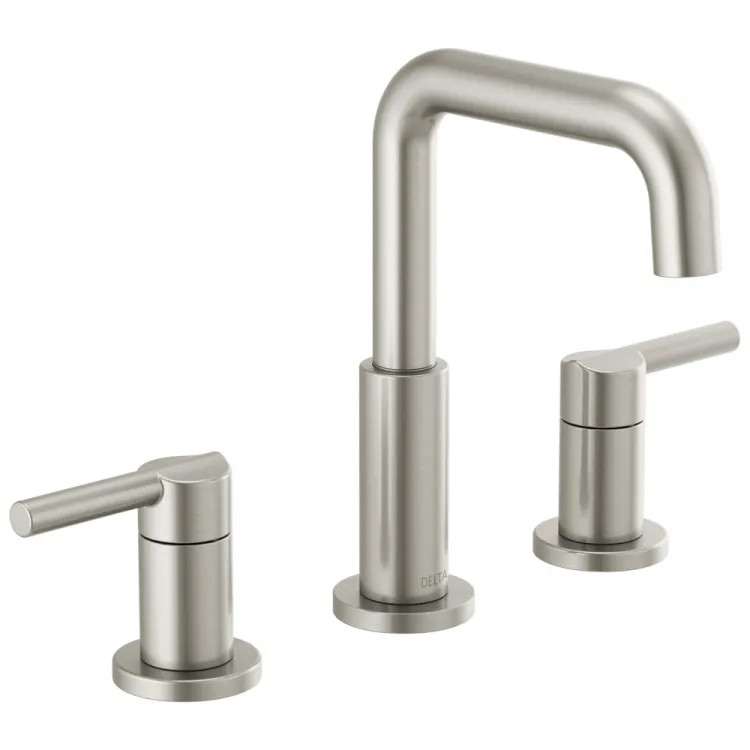 Delta Nicoli Widespread Bathroom Faucet, Two-Handle, Deck Mount, ADA-Compliant, 1.2 GPM, Stainless - 35849LF-SS