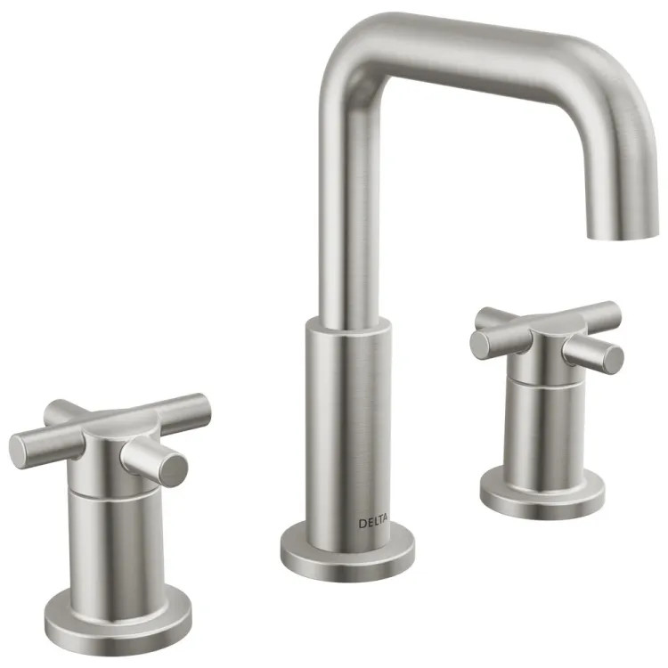 Delta Nicoli Widespread Bathroom Faucet, Cross-Handle, Deck Mount, ADA-Compliant, 1.2 GPM, Stainless - 35894LF-SS