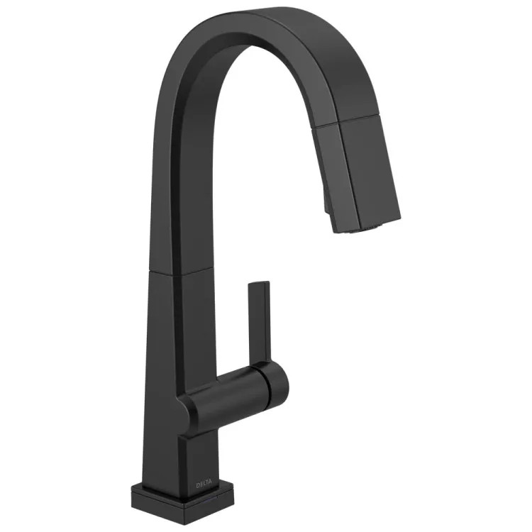 Delta Pivotal Pull-Down Bar/Prep Faucet With Touch2O, Single Handle, MagnaTite, Diamond Seal. ADA, 1.8 GPM, Matte Black - 9993T-BL-DST