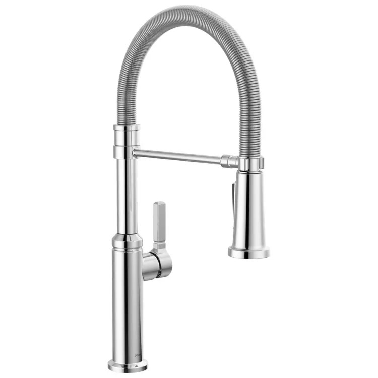 Delta Rhett Pull-Down Kitchen Faucet With Spring Spout, Single Handle, Diamond Seal, ManagTite, ADA, 1.8 GPM, Chrome - 18829-DST