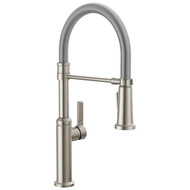 Delta Rhett Pull-Down Kitchen Faucet With Spring Spout, Single Handle, Diamond Seal, ManagTite, ADA, 1.8 GPM, Stainless - 18829-SS-DST