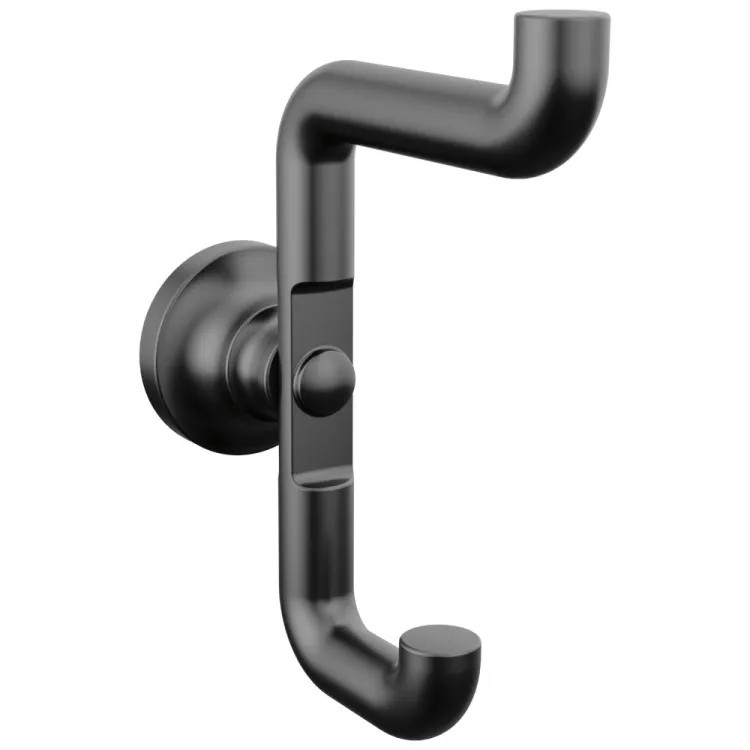 Delta Saylor Double Robe Hook, Matte Black - 73535-BL