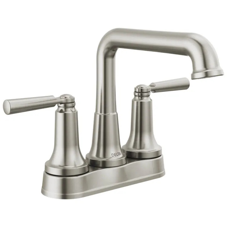Delta Saylor Centerset Bathroom Faucet, Two Hadles, Metal Drain With Push-Pop, DIAMOND Seal, ADA-Compliant, 1.2 GPM, Stainless - 2536-SSMPU-DST
