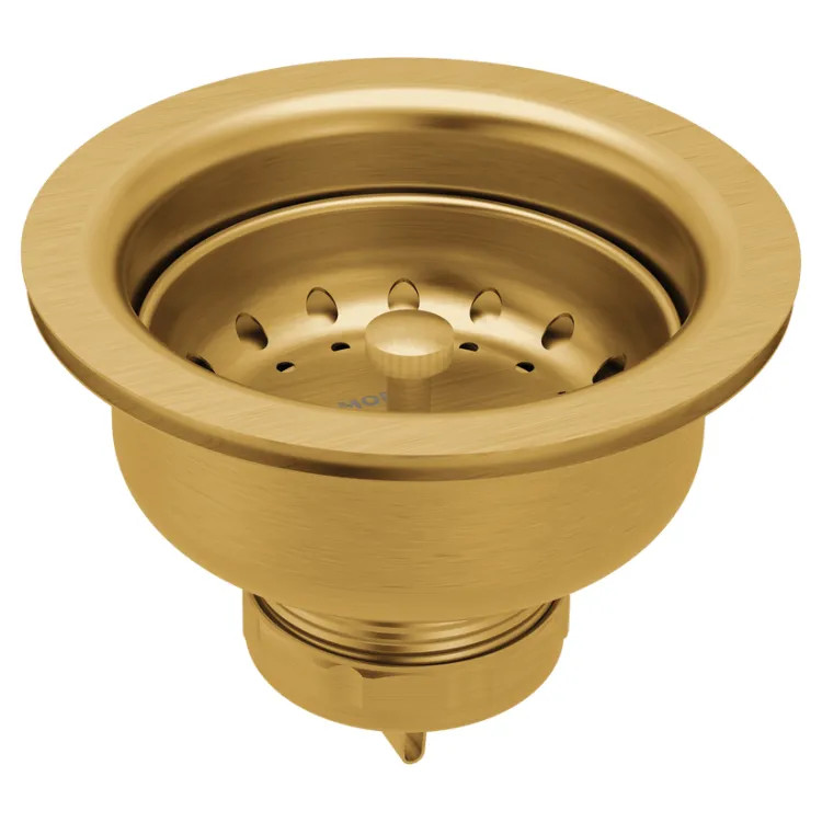 Moen Kitchen Sink Drain and Strainer Assembly, Brushed Gold - 22038BG