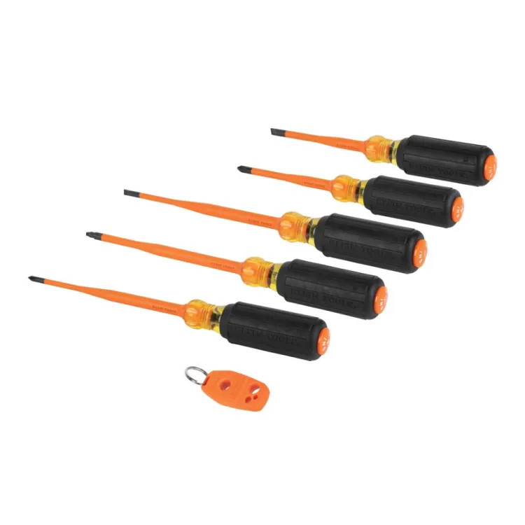 Klein 6-Piece Slim-Tip Insulated Screwdriver Set with Magnetizer, 1000V - 33736INS