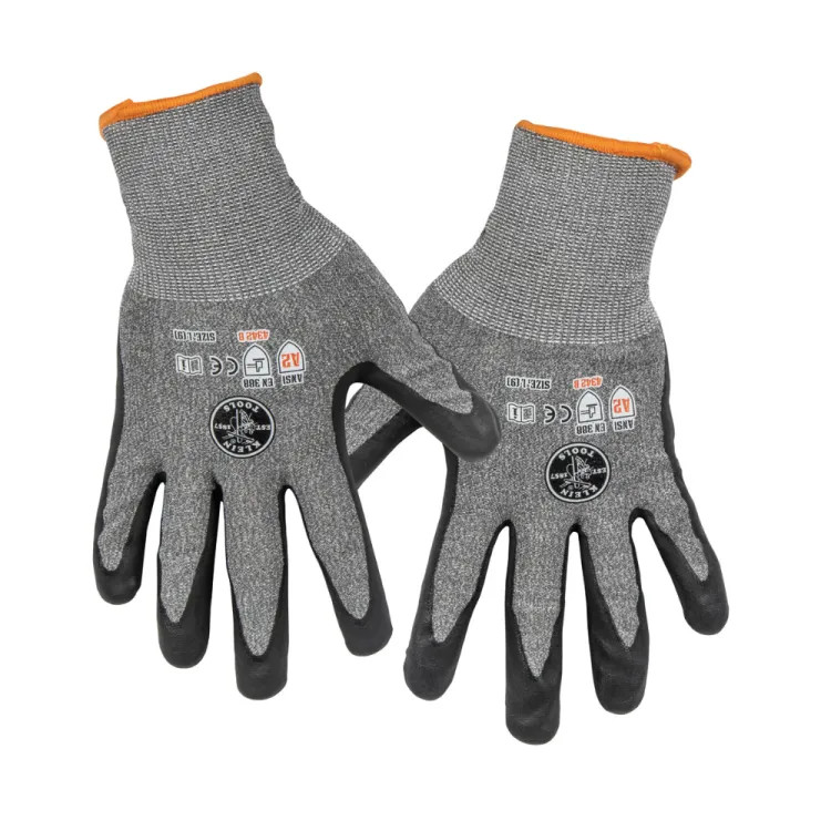 Klein 2-Pair Work Gloves, Cut Level 2, Touchscreen, Large - 60185