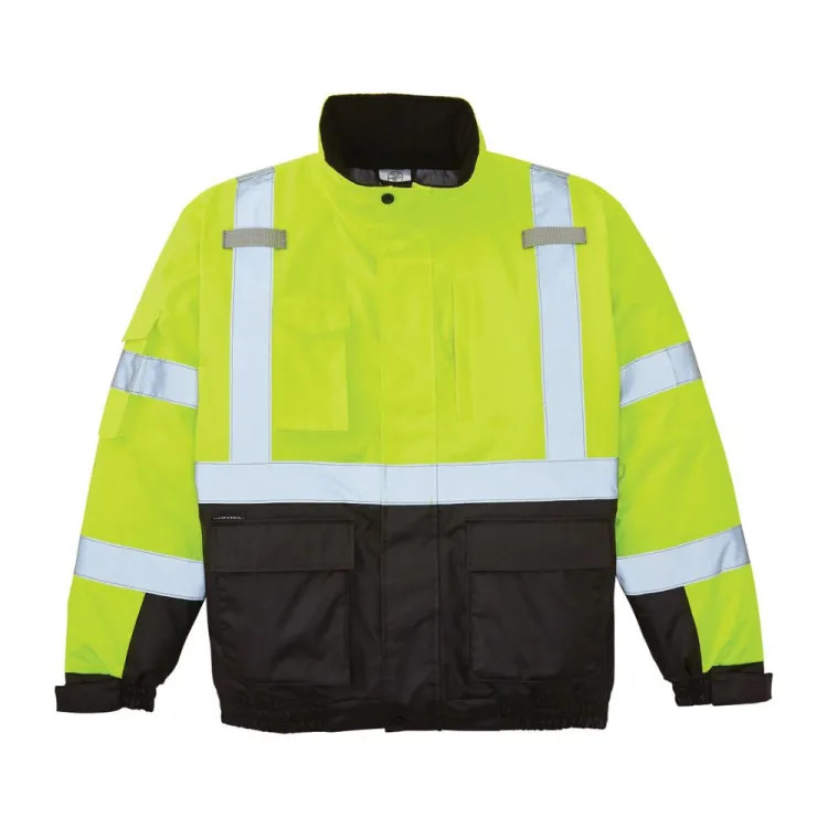Klein High-Visibility Winter Bomber Jacket, Large, Yellow/Black - 60364