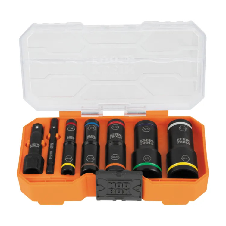 Klein 8-Piece KNECT Heavy-Duty Flip Impact Socket Set, SAE - 65618 
