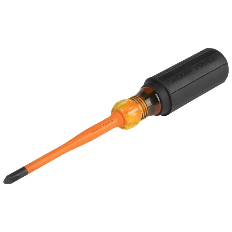 Klein #2 Phillips Insulated Screwdriver with Slim Tip, 4" Round Shank, 1000V - 6934INS 