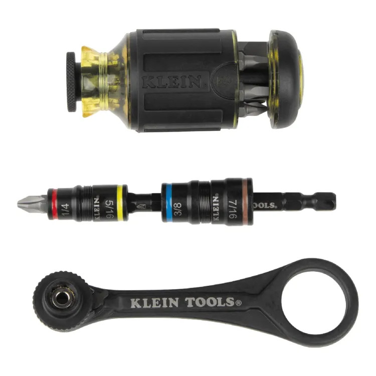 Klein  3-Piece Driver Set with Flip Socket, Mini Ratchet and Multi-Bit Drivers - 85515HD