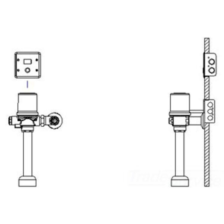 Delta 81T201-6-WMSHW TECK H2Optics Exposed Flush Valve, 1.6 gpf, Wall-Mount Sensor, No Field Adjust, 1.5" Top Spud, 11.5" Length