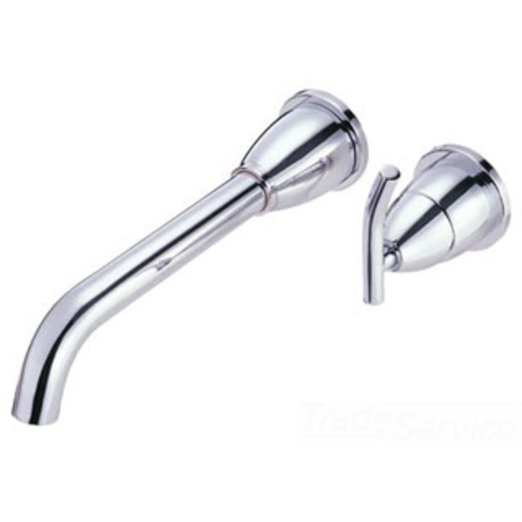 Danze Sonora Widespread Bathroom Faucet Trim with Touch-Down Drain, Wall-Mount, Single-Handle, 2.5 GPM, Lever Handle, ADA, Chrome - D216454T