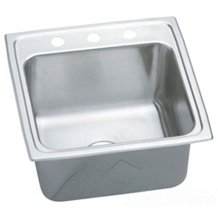 Elkay DLR252210EK2 Lustertone Classic 25" x 22" x 10-3/8" Single Bowl Drop-In Sink w/ e-dock, 2 Holes, 18-Gauge Stainless