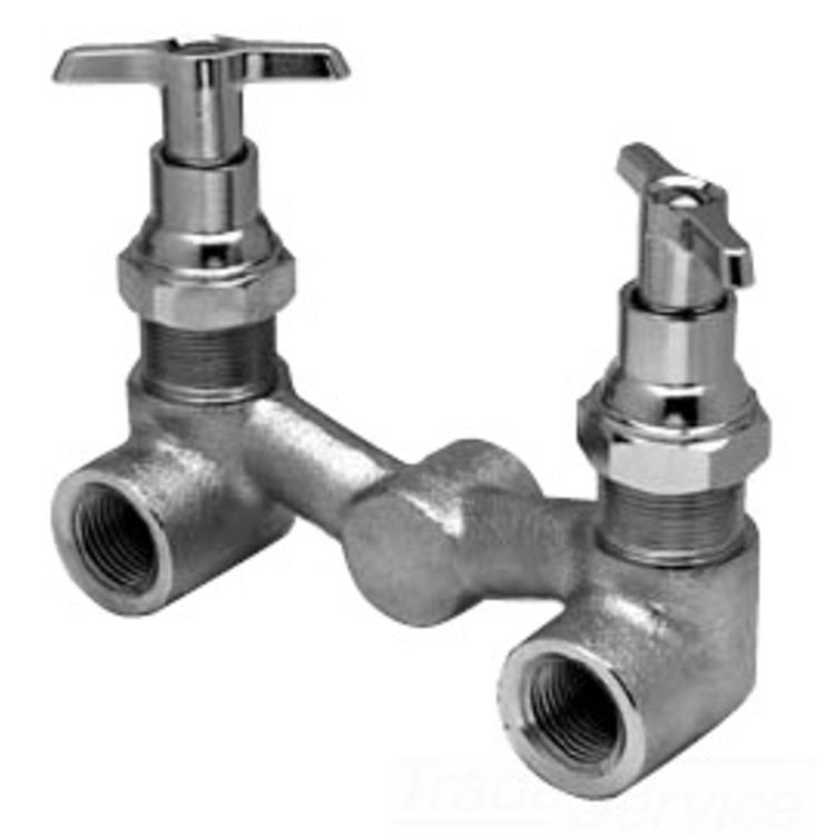 T&S BRASS 0RK1 MIXING CONTROL VALVE, LOOSE HANDLES, 1/2" NPT BOTTOM INLETS,