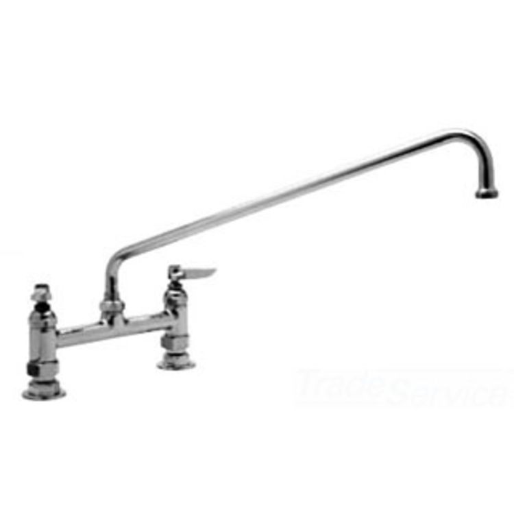 T&S BRASS B-0221-CC-CR B-0221 DECK MOUNT FAUCET W/ CERAMA CARTRIDGES, 12" SWING NOZZLE & 00CC