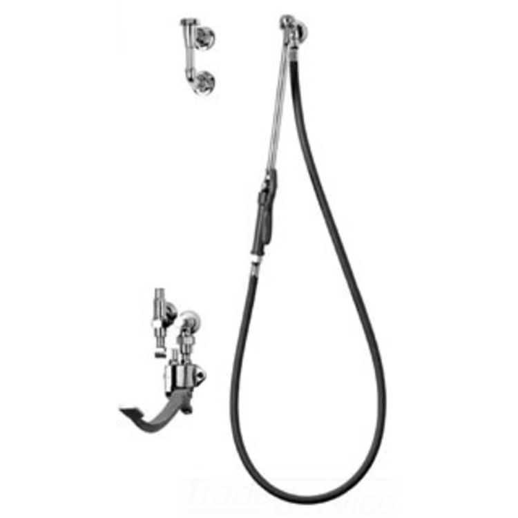 T&S Brass B-0686 Bedpan Washer, Single Pedal Valve, Integral Stops