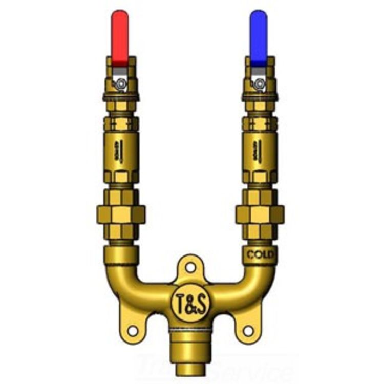 T&S BRASS MV-0771-12N-BV 3/4" MIXING VALVE W/ BALL VALVES