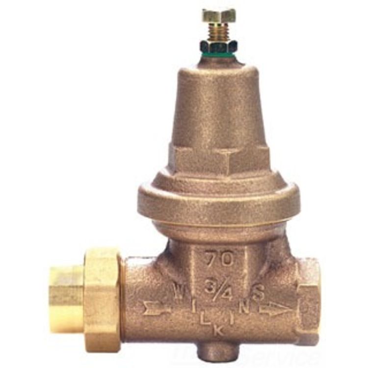 WILKINS 70XLDU 3/4" PRESSURE REDUCING VALVE W/DOUBLE UNION FITTINGS