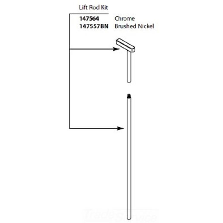 Moen 147564 Part Lift Rod Chrome
